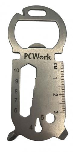 PCWork, PCW08E, 16 in 1 Multitool, Schlüsselanhänger, Edelstahl
