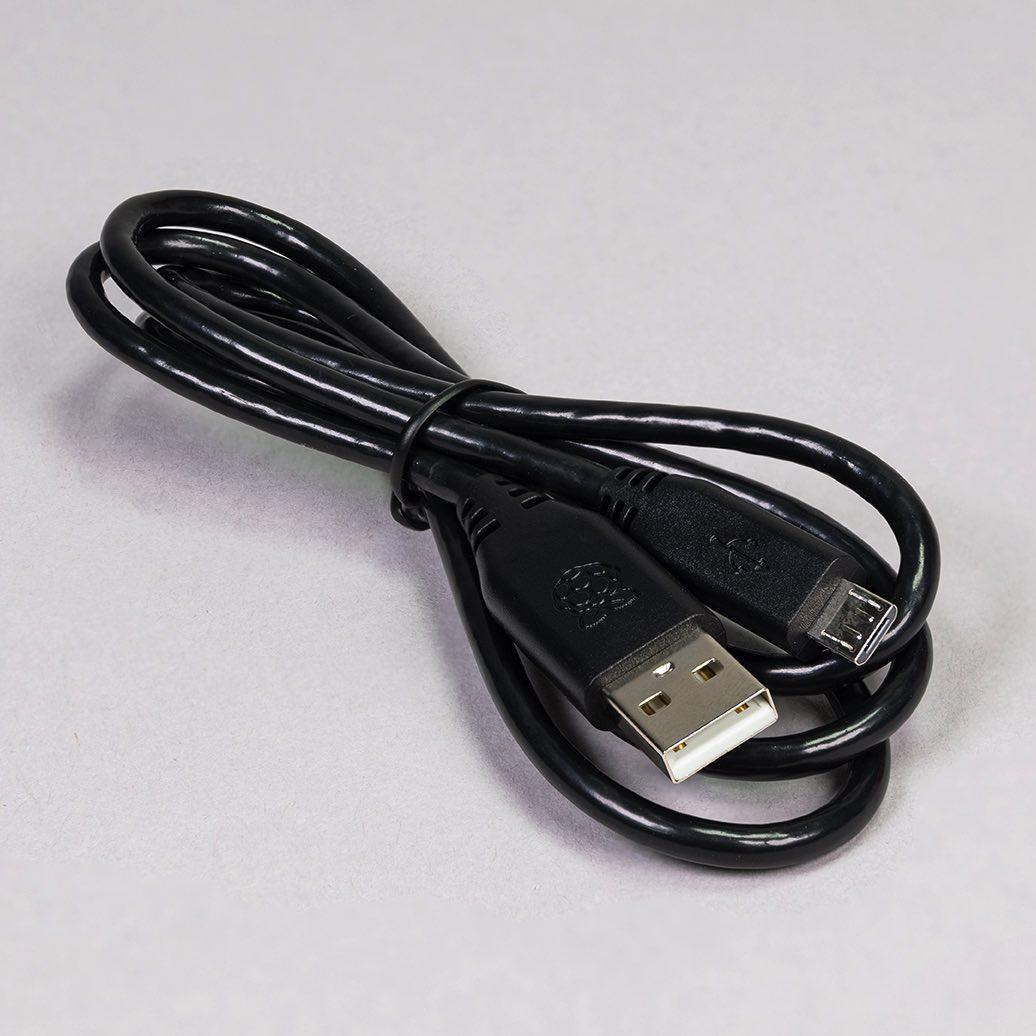 offizielles Raspberry Pi Micro USB Kabel, schwarz, 1,0m