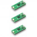 3 x Raspberry Pi Pico, RP2040 Mikrocontroller-Board, mit Headern