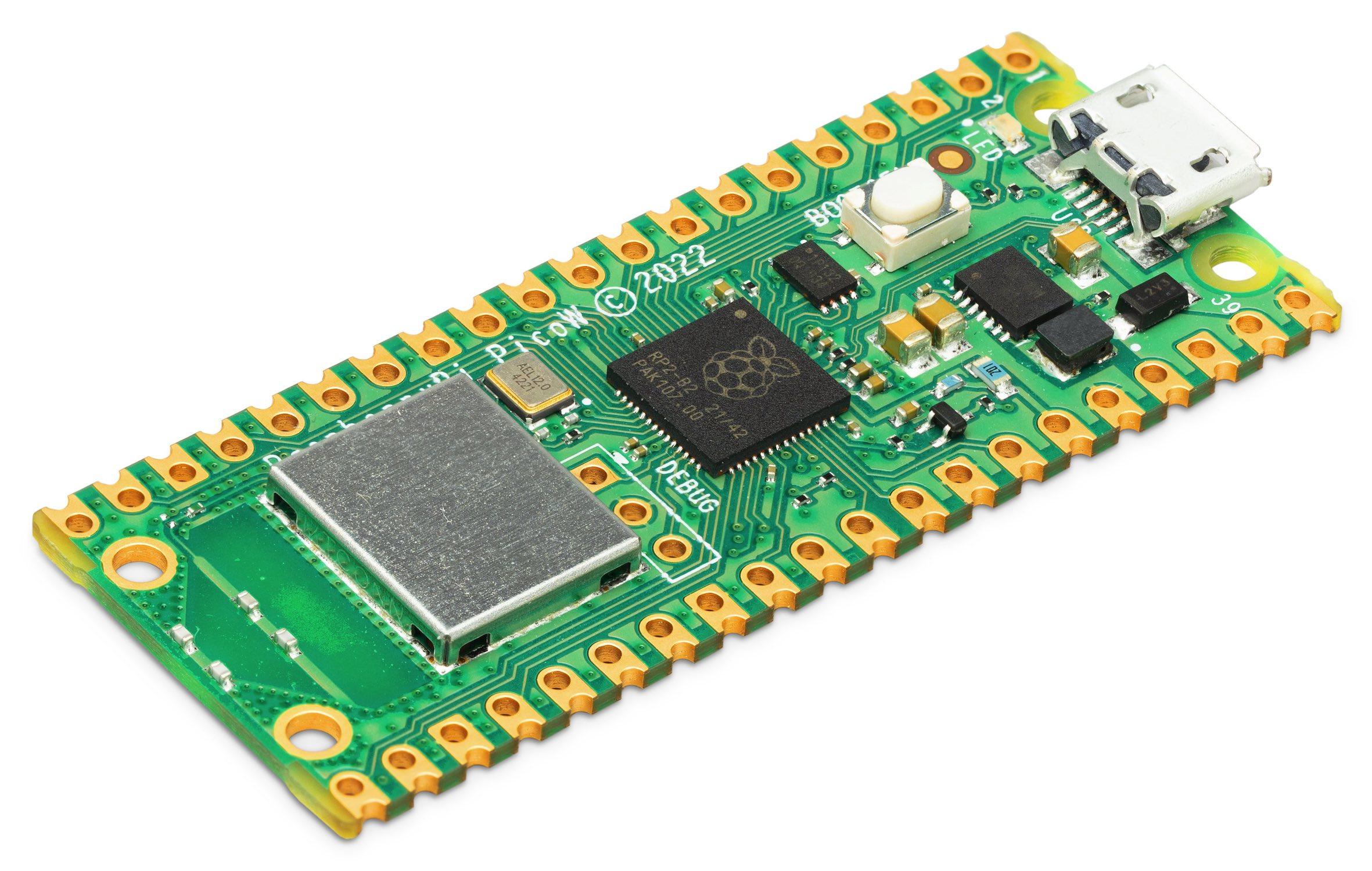 Raspberry Pi Pico W, RP2040 + WLAN Mikrocontroller-Board