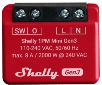 Shelly Plus 1PM Mini Gen3, WLAN + Bluetooth Schaltaktor mit Messfunktion