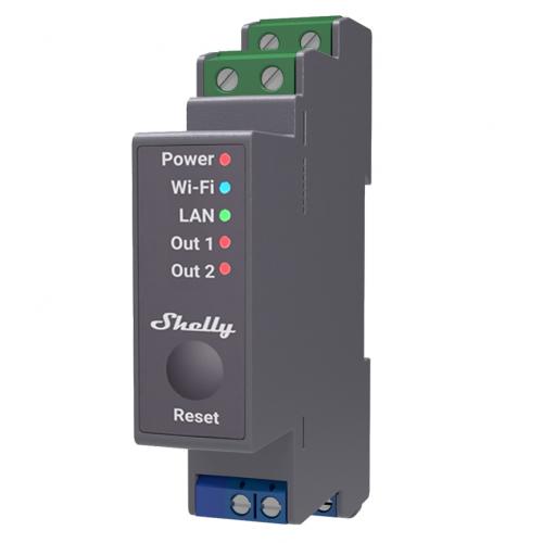 Shelly Pro 2, 2 Kanal WLAN + Bluetooth Schaltaktor, DIN Rail Montage
