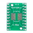 SMD Breakout Adapter fr SOP20 / SSOP20 / TSSOP20, 20 Pin, 0,65mm / 1,27mm