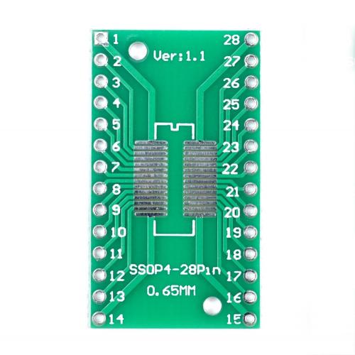 SMD Breakout Adapter für SOP28 / SSOP28 / TSSOP28, 28 Pin, 0,65mm / 1,27mm