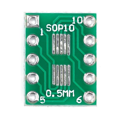SMD Breakout Adapter für SOT23 / SSOP10 / MSOP10, 10 Pin, 0,50mm / 0,95mm