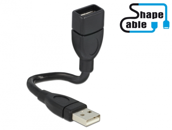 Shape USB 2.0 Hi-Speed Verlngerungskabel A Stecker  A Buchse schwarz