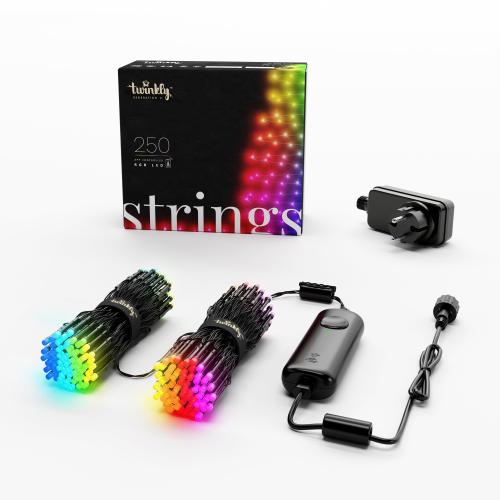 Twinkly Strings, Multicolor Edition, schwarz, 250 LEDs