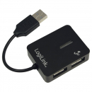 LogiLink USB 2.0 Mini Hub, 4-Port, schwarz