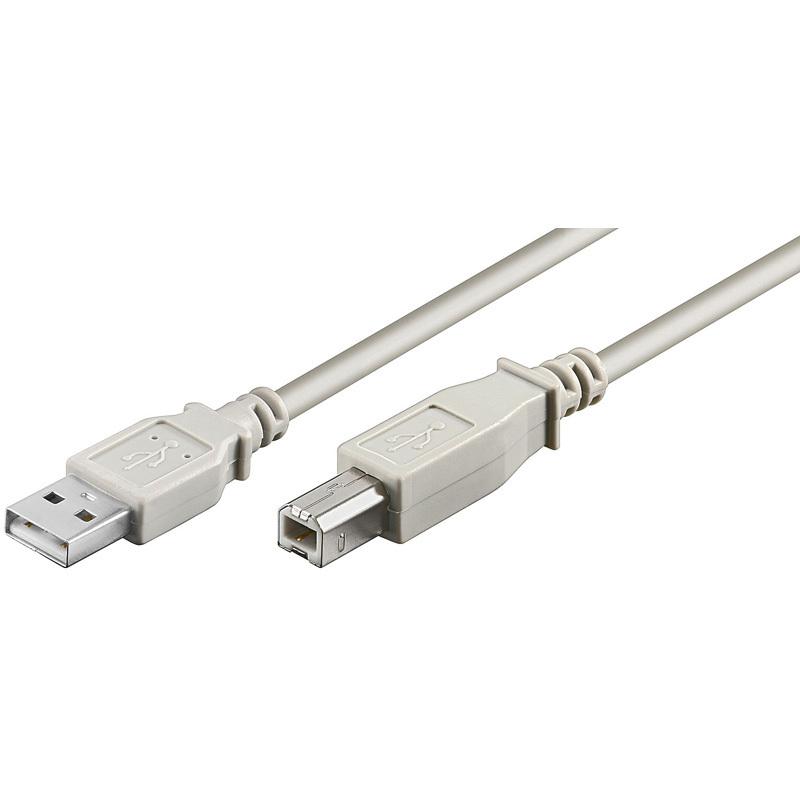 USB 2.0 Hi-Speed Kabel A Stecker – B Stecker grau