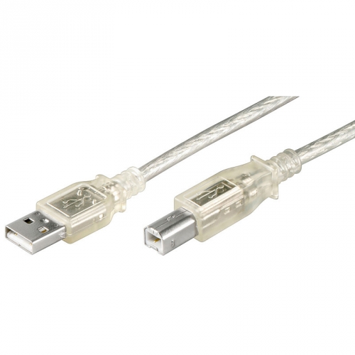 USB 2.0 Hi-Speed Kabel A Stecker  B Stecker transparent