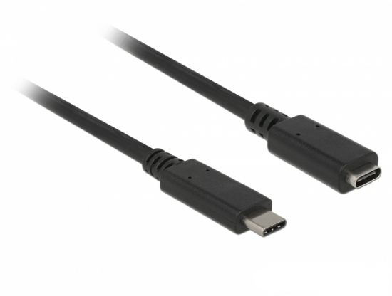 USB-C 3.1 Gen 1 Verlängerung, C-Stecker – C-Buchse, schwarz