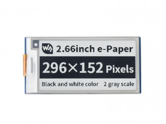 2,66 Zoll E-Paper E-Ink Display Modul fr Raspberry Pi Pico, 296152, schwarz/wei