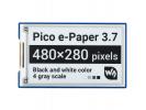 3,7 Zoll E-Paper E-Ink Display Modul fr Raspberry Pi Pico, 480280, schwarz/wei