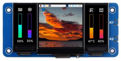 Waveshare Triple IPS LCD Display HAT fr Raspberry Pi:  3 Displays, 40PIN, 1,3 Zoll + 2 x 0,96 Zoll