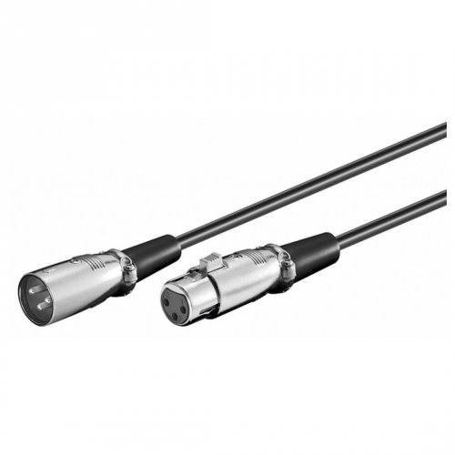 XLR Anschlusskabel, XLR-Stecker (3-Pin) – XLR-Buchse (3-Pin), schwarz