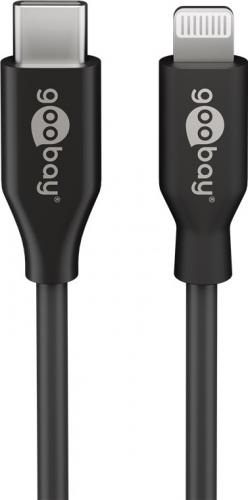 goobay Lightning USB Type C Kabel (MFi), schwarz