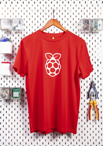 Raspberry Pi Logo T-Shirt, rot - Gre: L