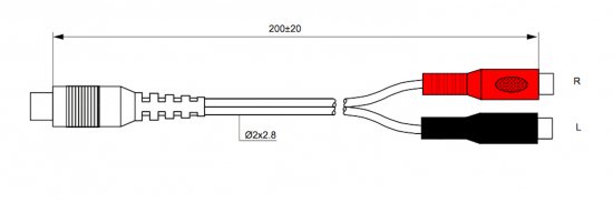 Adapterkabel 5 pol. DIN Stecker - 2x Cinchkupplung 20cm