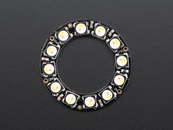 Adafruit NeoPixel Ring - 12 x 5050 RGBW LEDs mit integrierten Treibern, Warmwei