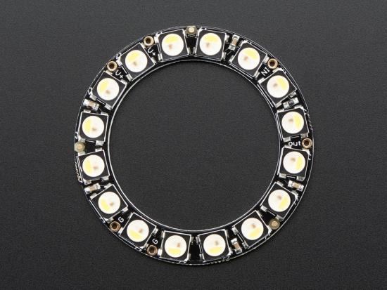 Adafruit NeoPixel Ring - 16 x 5050 RGBW LEDs mit integrierten Treibern, natrliches Wei
