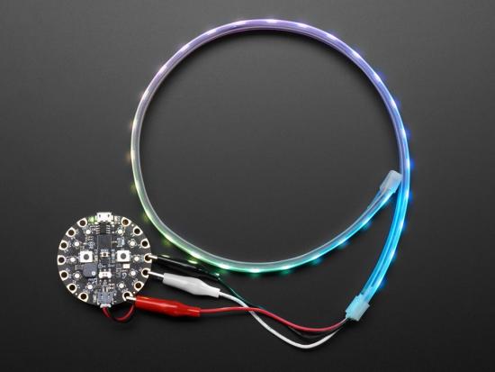 Adafruit NeoPixel LED Streifen mit Krokodilklemmen - 60 LED/m, 50cm