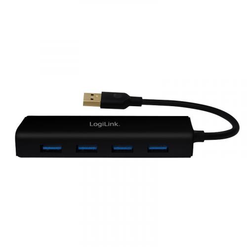 LogiLink USB 3.0 Hub, 4-Port, kompakt, schwarz