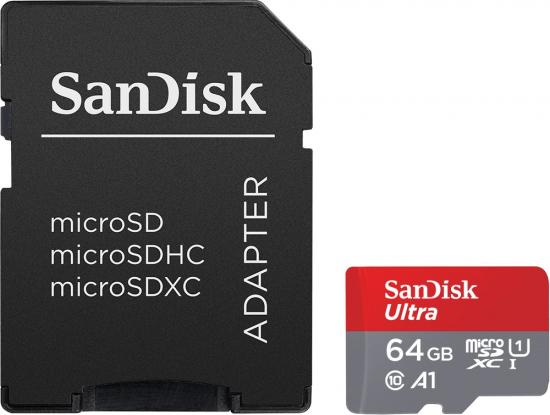 SanDisk Ultra microSDXC A1 120MB/s Class 10 Speicherkarte + Adapter 64GB