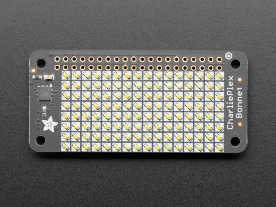 Adafruit CharliePlex LED Matrix Bonnet - 8x16 Kaltweie LEDs