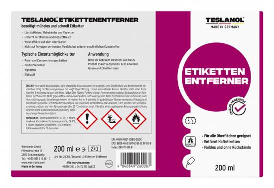 teslanol LO Etiketten-Entferner 200ml