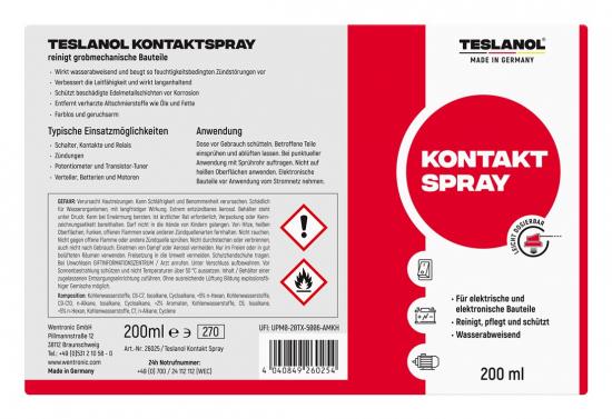 teslanol T6 Kontakt- und Tunerspray - Inhalt: 200 ml