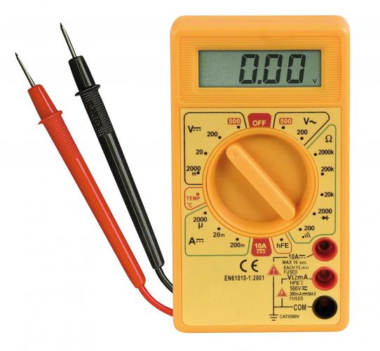 Digitalmultimeter M-330T, Temperatur-Messung -50 C bis +1.000C, gelb