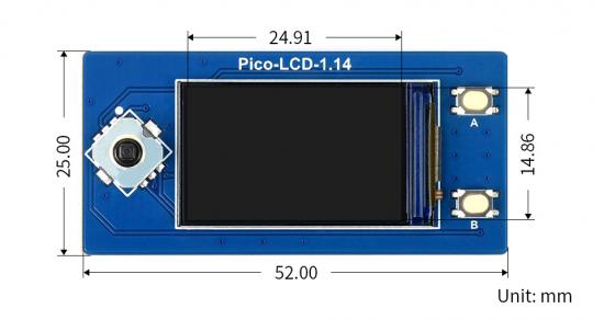 1,14 Zoll 240135 LCD Display Modul fr Raspberry Pi Pico