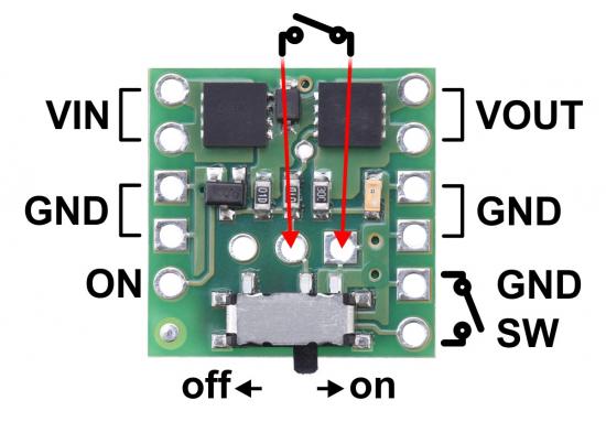 Pololu Mini-MOSFET-Schiebeschalter mit Verpolungsschutz