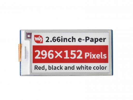 2,66 Zoll E-Paper E-Ink Display Modul ür Raspberry Pi Pico, 296×152, rot/schwarz/weiß