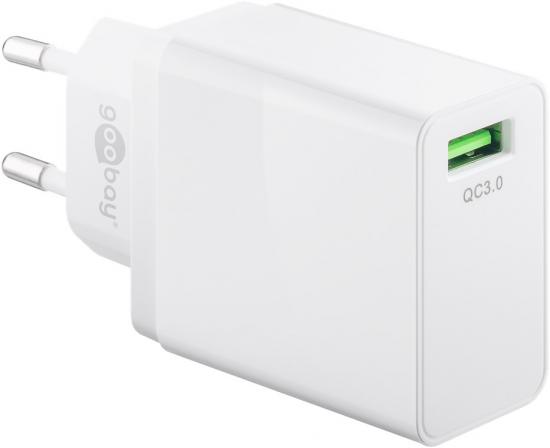 USB Schnellladegert / Netzteil, QC 3.0, USB-A, 18W, wei