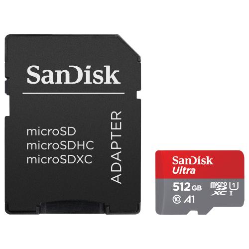 SanDisk Ultra microSDXC A1 120MB/s Class 10 Speicherkarte + Adapter 512GB