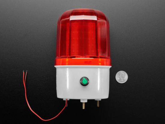 Rotierende LED-Warnleuchte mit Alarmsummer, einstellbare Lautstrke 