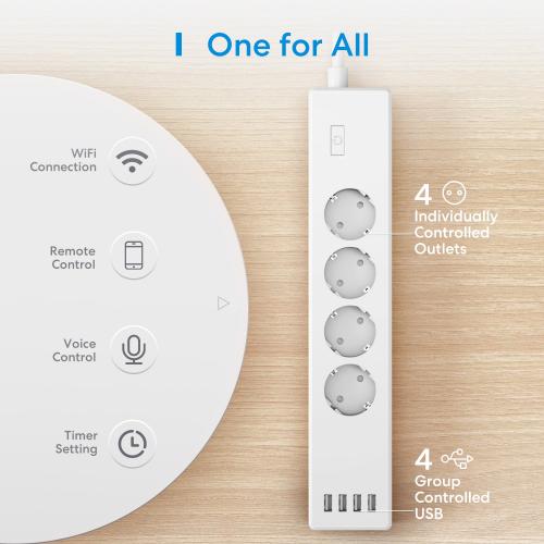 Meross Smart WiFi Steckdosenleiste: 4 Steckpltze und USB-Ports fr flexible Smart-Home Steuerung