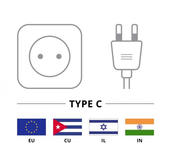 Euro Mehrfach Adapter 1x Schutzkontaktstecker (Typ F, CEE 7/4) – 2x Eurobuchse (Typ C, CEE 7/16) - Farbe: weiß