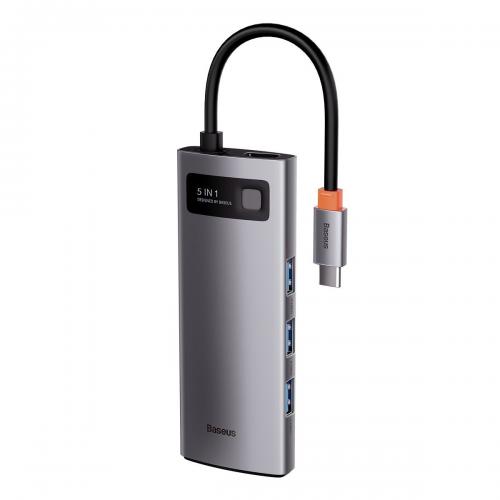 Baseus Metal Gleam 5in1 Hub, USB-C zu 3x USB 3.0 + HDMI 4K@60Hz + USB-C PD