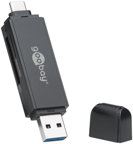 2in1 USB 3.0 Cardreader mit USB-C und A-Stecker fr Micro SD und SD Speicherkarten