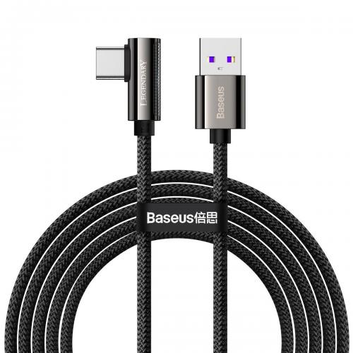Baseus Legend Series USB Type C Kabel, A Stecker - C Stecker gewinkelt, 66W, schwarz, 2m