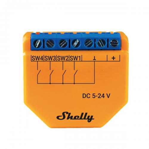 Shelly Plus i4 DC, WLAN + Bluetooth Schalter- / Tasterschnittstelle