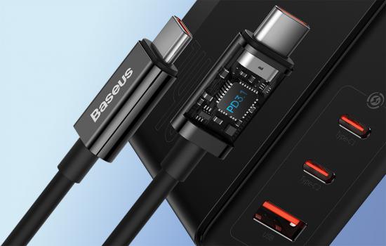 Baseus GaN5 Pro Quick Travel Charger / Ladegert, 2x USB-C + USB, 140W, schwarz