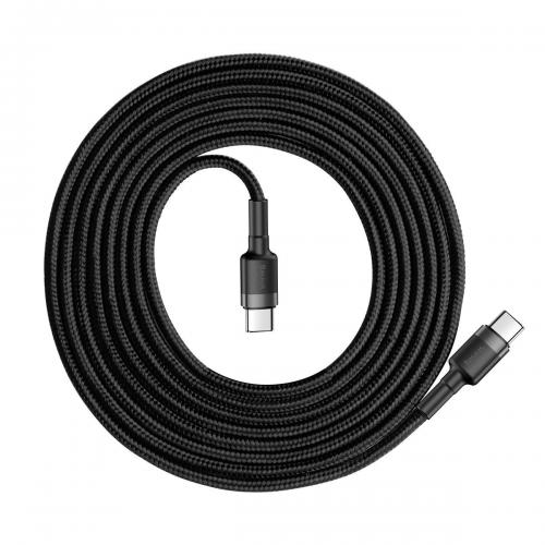 Baseus Cafule USB Type C Kabel, C Stecker - C Stecker, 3A, 60W, schwarz, 2m