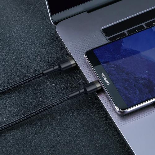 Baseus Cafule USB Type C Kabel, C Stecker - C Stecker, 3A, 60W, schwarz, 2m