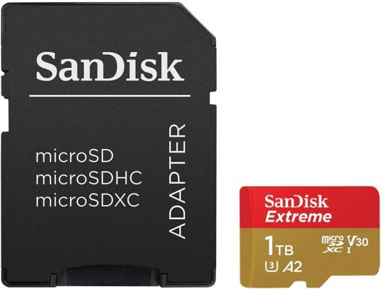 SanDisk Extreme microSDXC A2 UHS-I U3 V30 Speicherkarte + Adapter 1TB