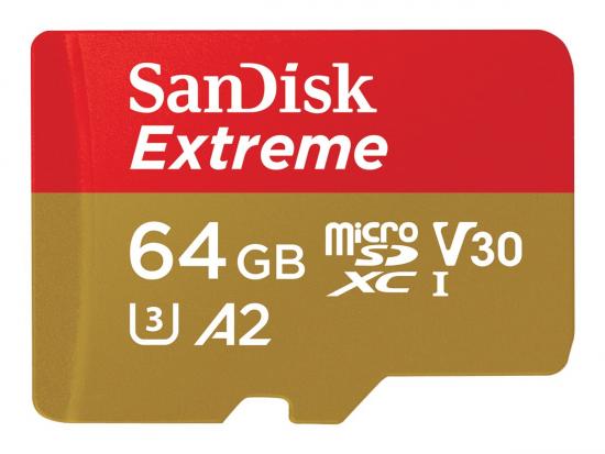 SanDisk Extreme microSDXC A2 UHS-I U3 V30 170MB/s Speicherkarte 64GB, ohne Adapter