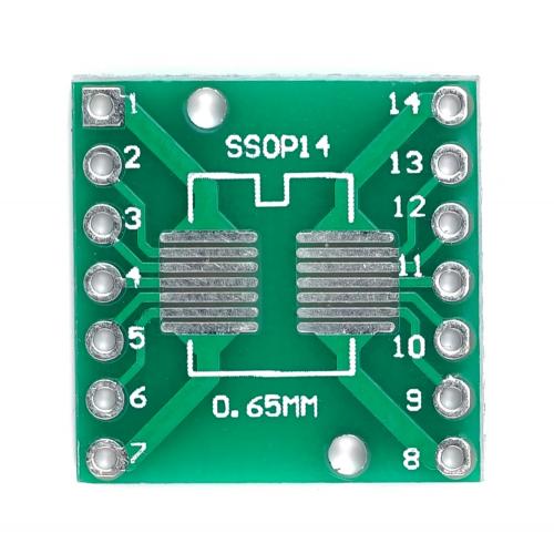 10 x SMD Breakout Adapter fr SOP14 / SSOP14 / TSSOP14, 14 Pin, 0,65mm / 1,27mm