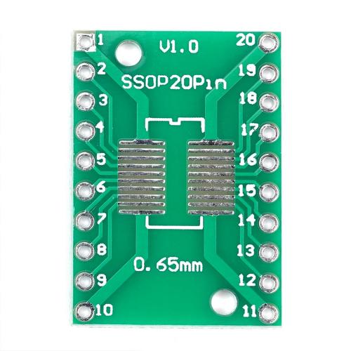 10 x SMD Breakout Adapter fr SOP20 / SSOP20 / TSSOP20, 20 Pin, 0,65mm / 1,27mm